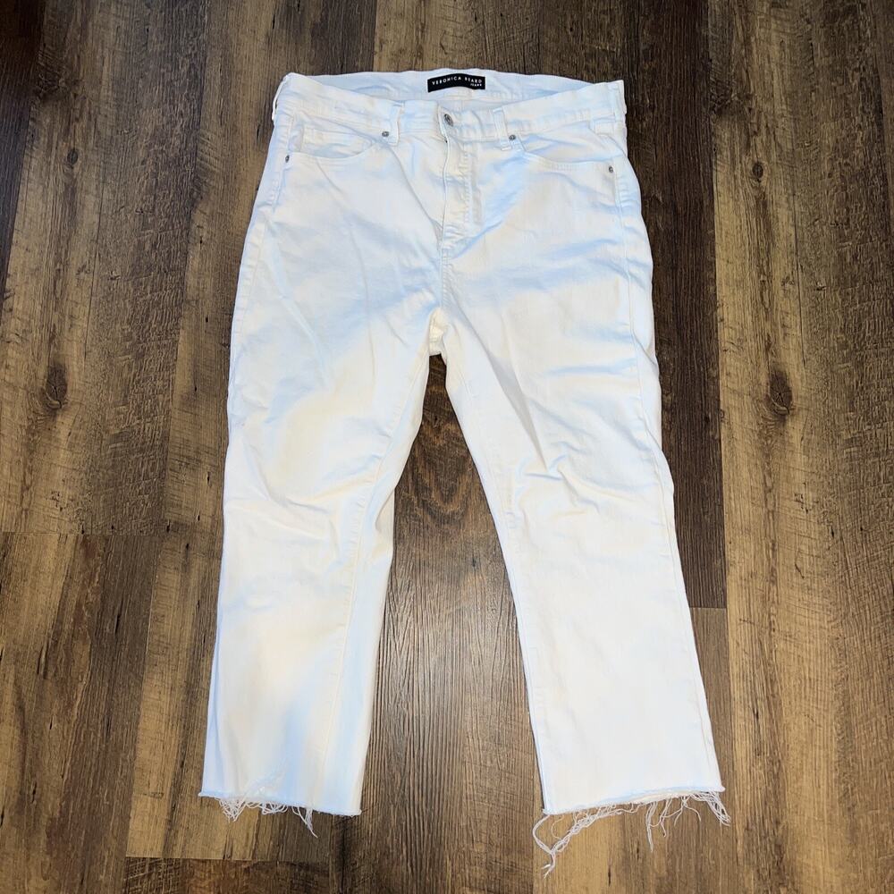 Veronica Beard Women's High Rise Carly Kick Flare Jeans White Size 18 Denim